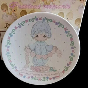 Precious moments 1992 collectible plate colorful